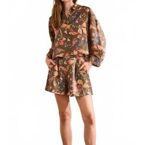 NEW HUNTER BELL ashton pull-on short in olive floral